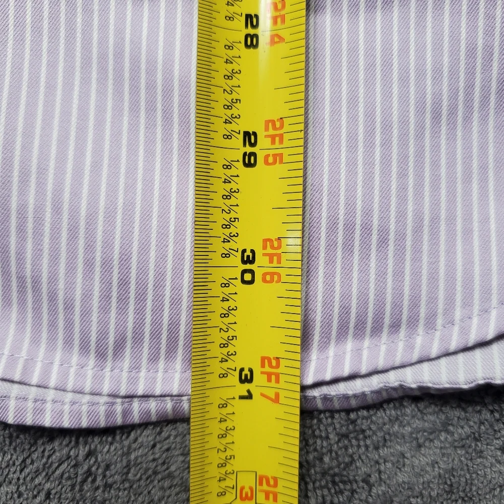 Banana Republic Mens L 16-16.5 Classic Fit Purple Stripe Dress Shirt 100% Cotton